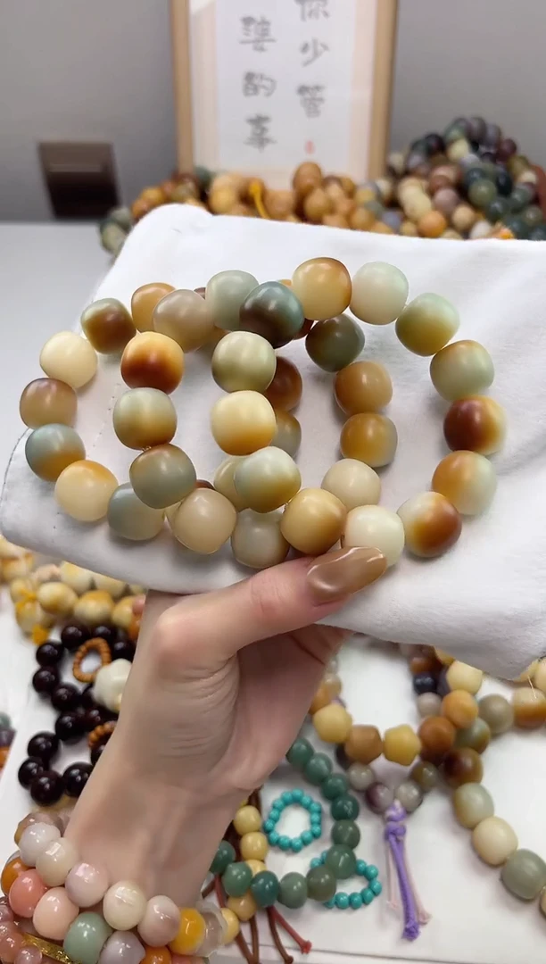 手串菩提根/象牙果沐a19敦煌问天干磨桶珠16*18mm手串随机