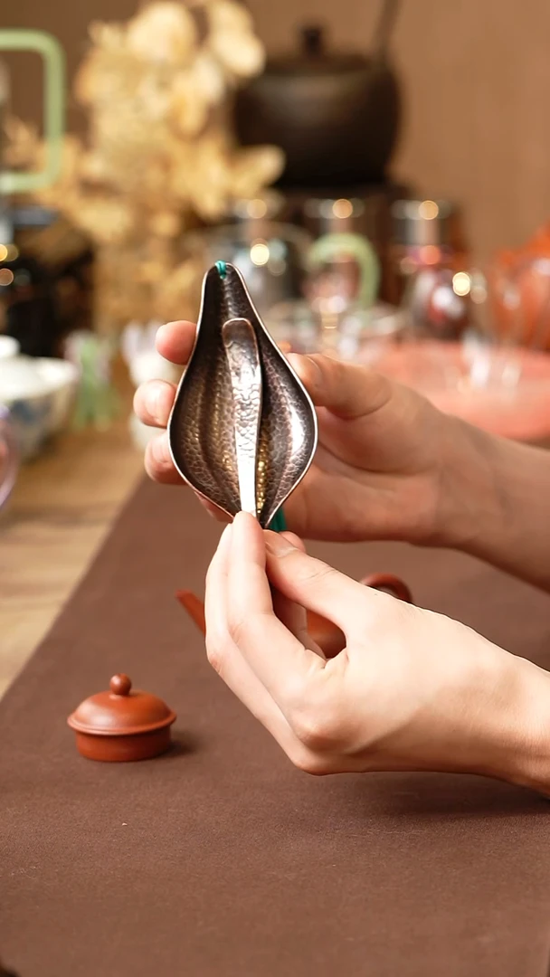 莲君茶则套装/锤点古铜色