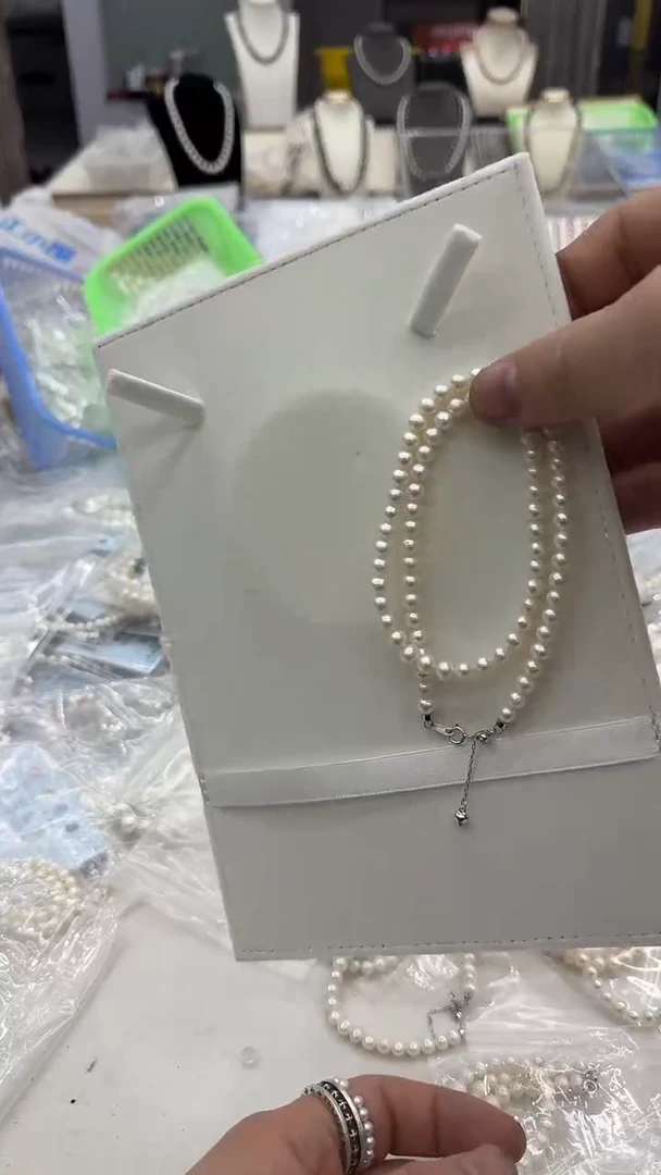 项链银S925镶嵌淡水珍珠6mm 爱心尾链-孤品