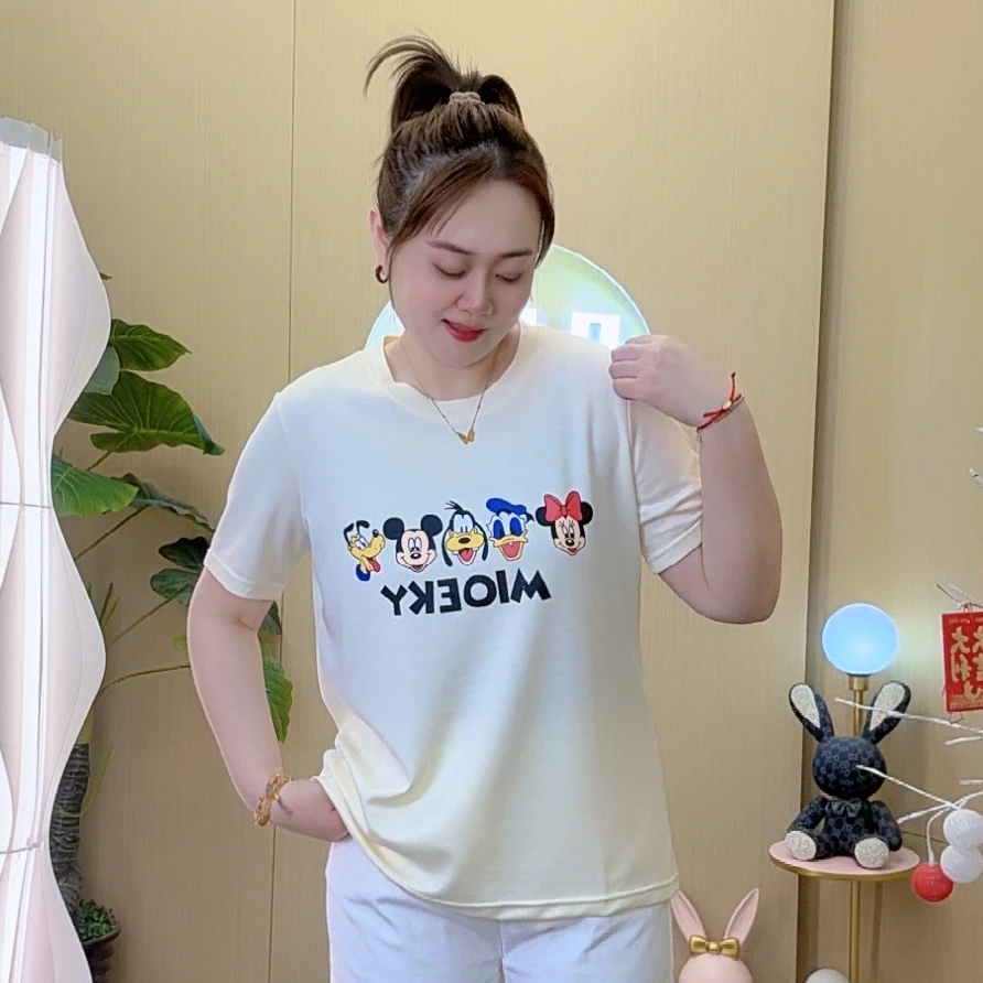 2025春季新款半袖T恤印花卡通显瘦百搭时尚休闲女士宽松761829
