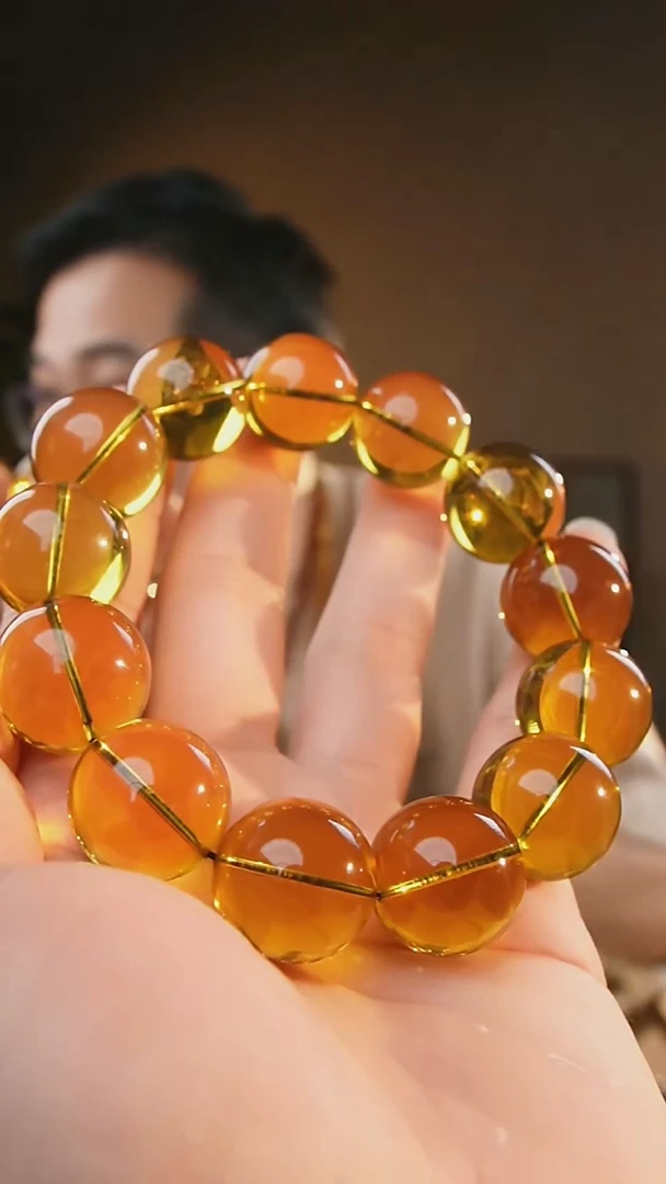 裸石琥珀未镶嵌18+蓝珀手串
