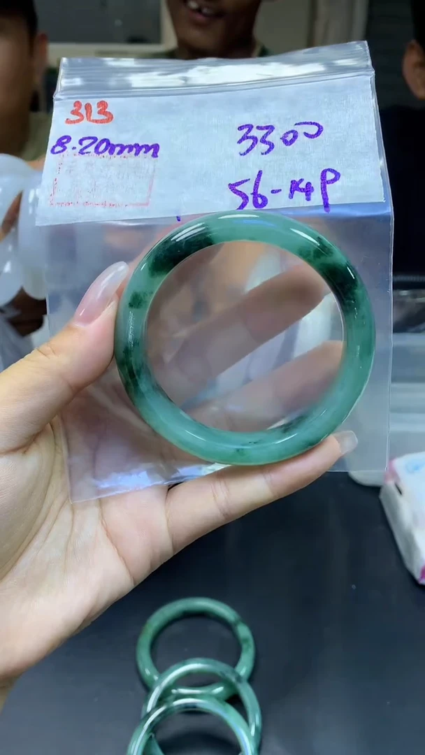 定制翡翠未镶嵌313手镯56+3300元+拍一发一