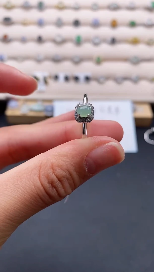 银S925镶嵌戒指翡翠1111111+7