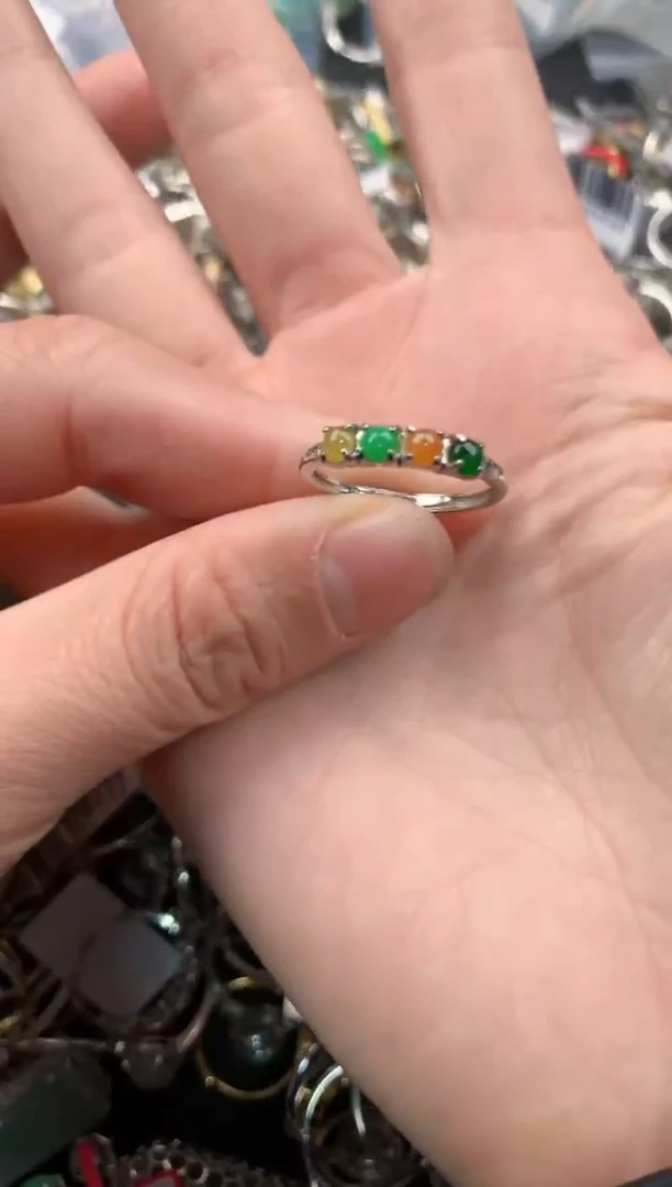 银S925镶嵌戒指翡翠111   7