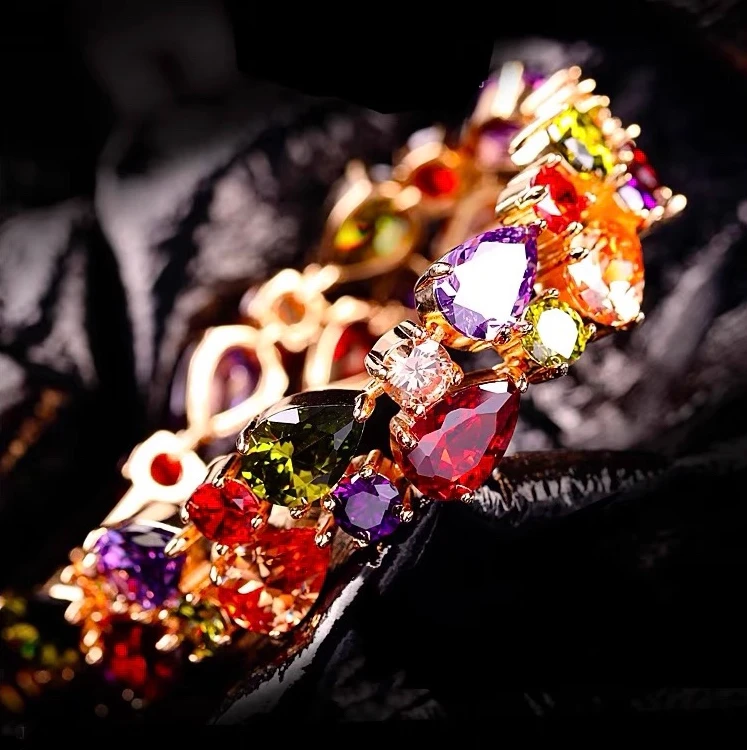 【珮语】 高奢设计师百搭款人工镶嵌彩色手链