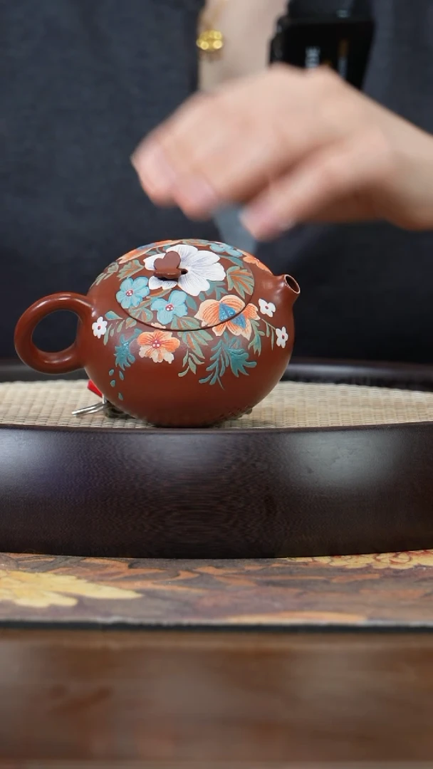 【闪购商品】紫砂茶壶J5556HMX朱泥万花齐开西施