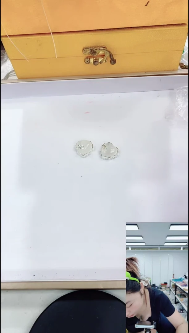 玛瑙/玉髓颈饰合金0164白爱心