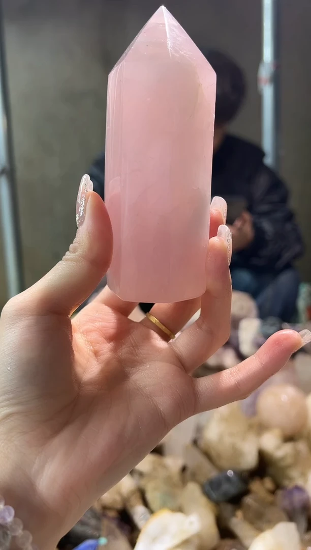 未镶嵌大型摆件（非配饰）水晶粉水晶柱子 407