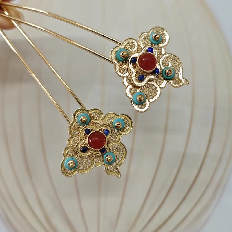 风雪初晴念安夏发钗书荷手工发簪汉服发饰头饰简约超仙气质簪子