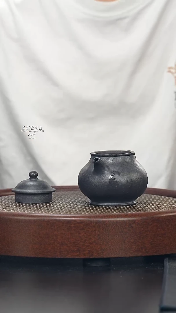茶壶紫砂潘壶-还原烧-全手工-（紫泥）