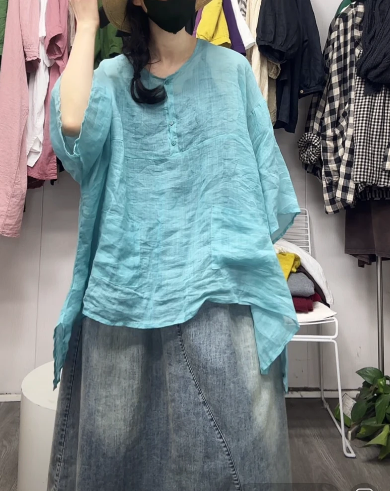 【四季青菲霏】夏季新款宽松百搭大版休闲衬衫89807