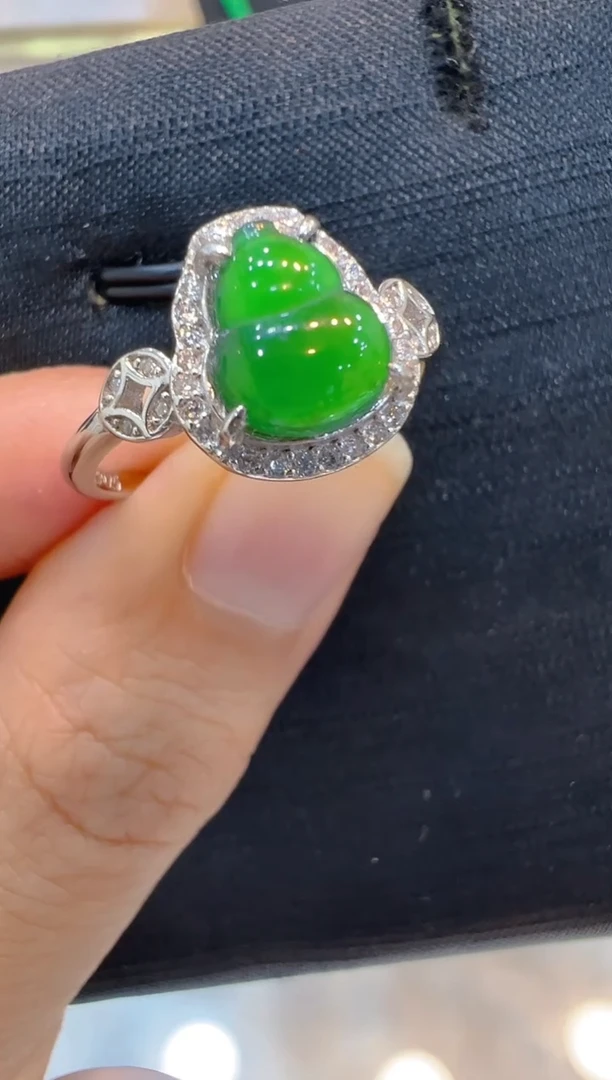 翡翠戒指银S925镶嵌多样性团购发一件