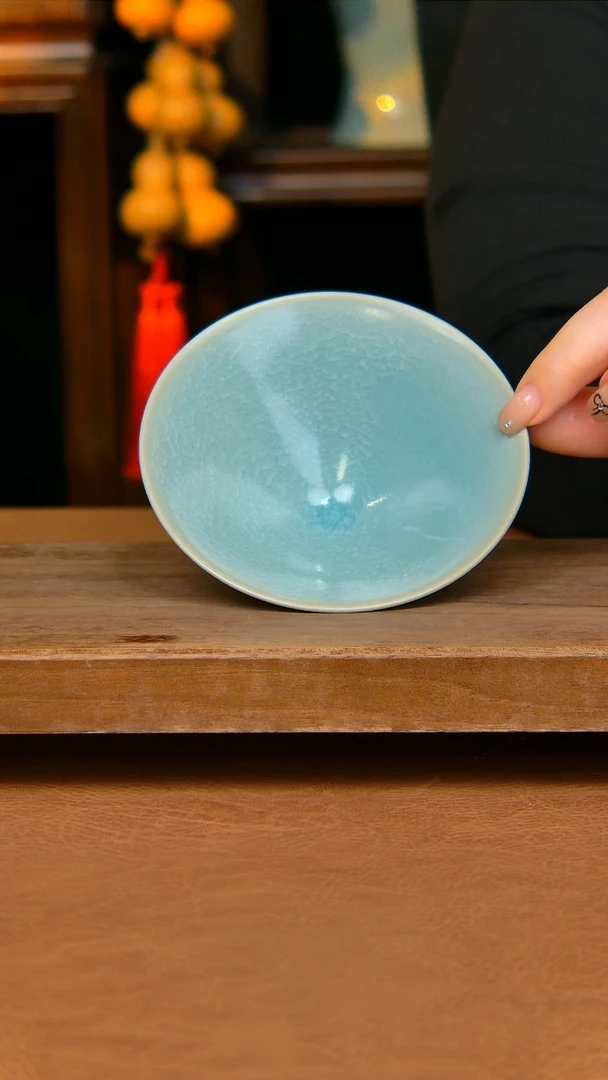 瓷片冰片斗笠杯原矿天青原矿