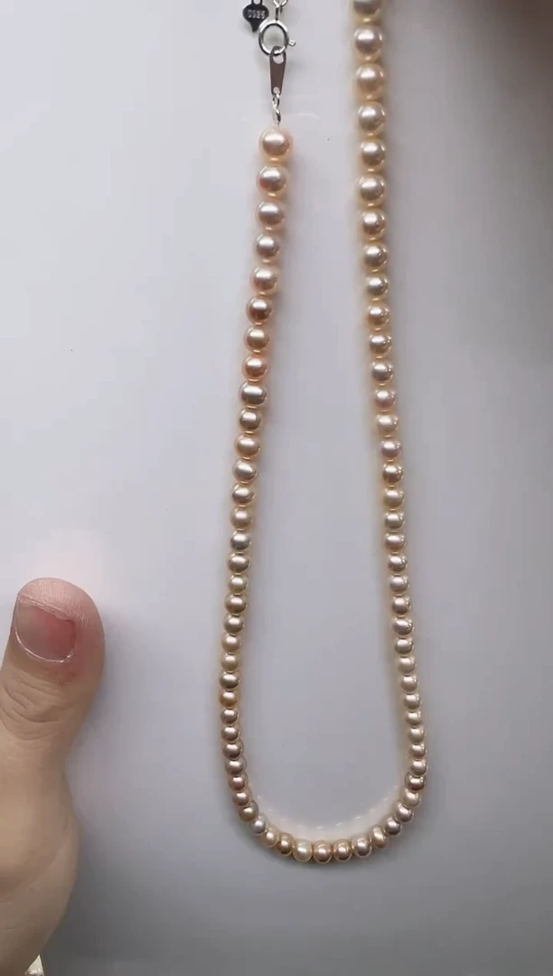 项链未镶嵌淡水珍珠金色近正圆5-5.5mm