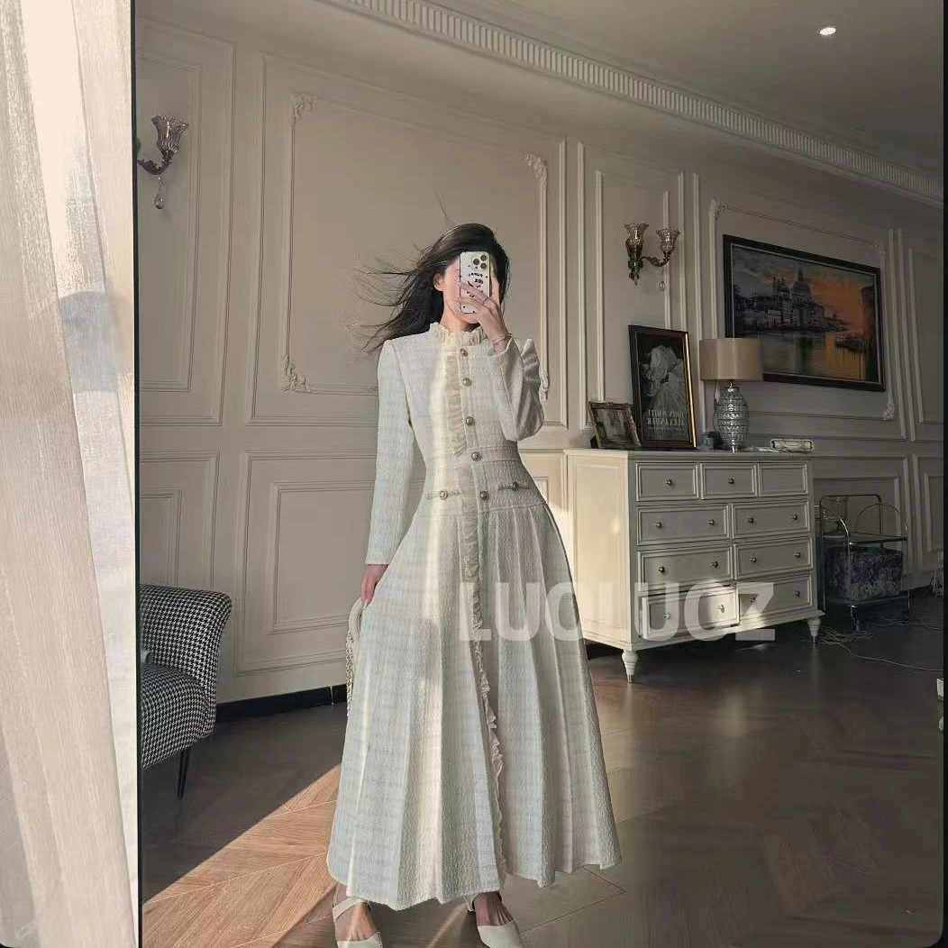 【现货】LUOLUOZ【漫花季】法式绝美气质精致女神范长款连衣裙
