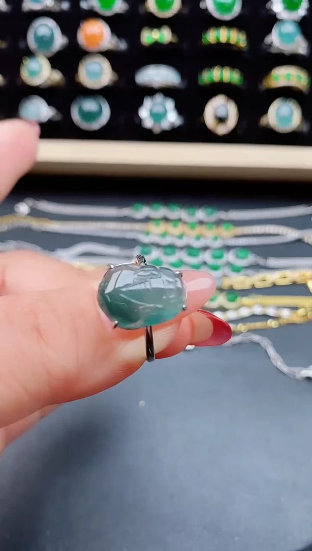 【闪购商品】翡翠戒指银S925镶嵌5080550