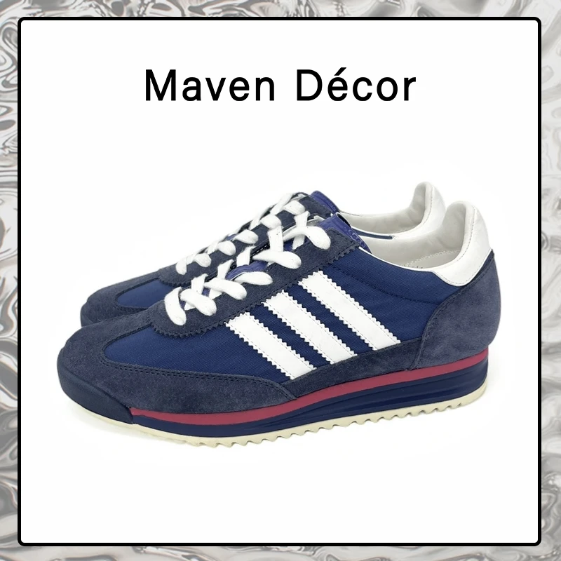 2025新款时尚薄底运动鞋潮流休闲简约德训鞋240328百搭低帮蓝白