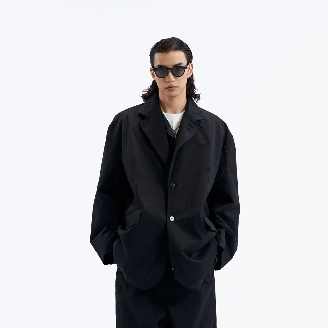 破坏风做旧高级时尚西装外套   6557 黑色