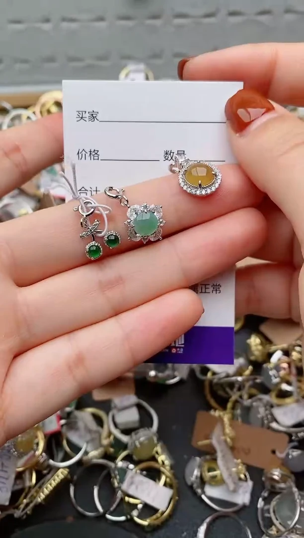 银S925镶嵌戒指翡翠.2249