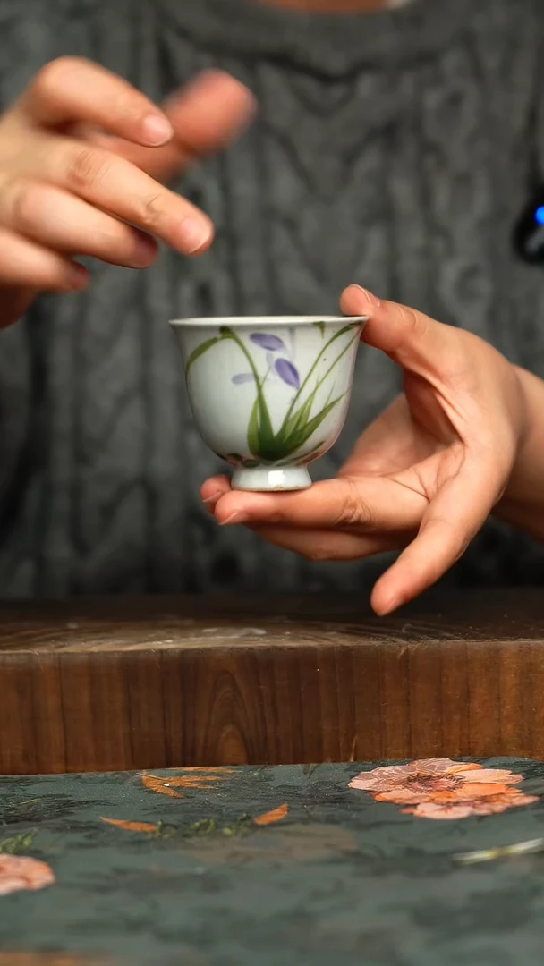 杯釉下彩手工手绘同款陶器
