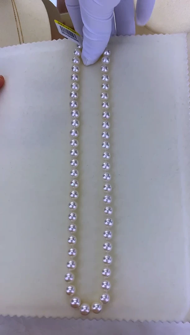 银S925镶嵌DA海水珍珠 GD271 7.5-8 akoya串链