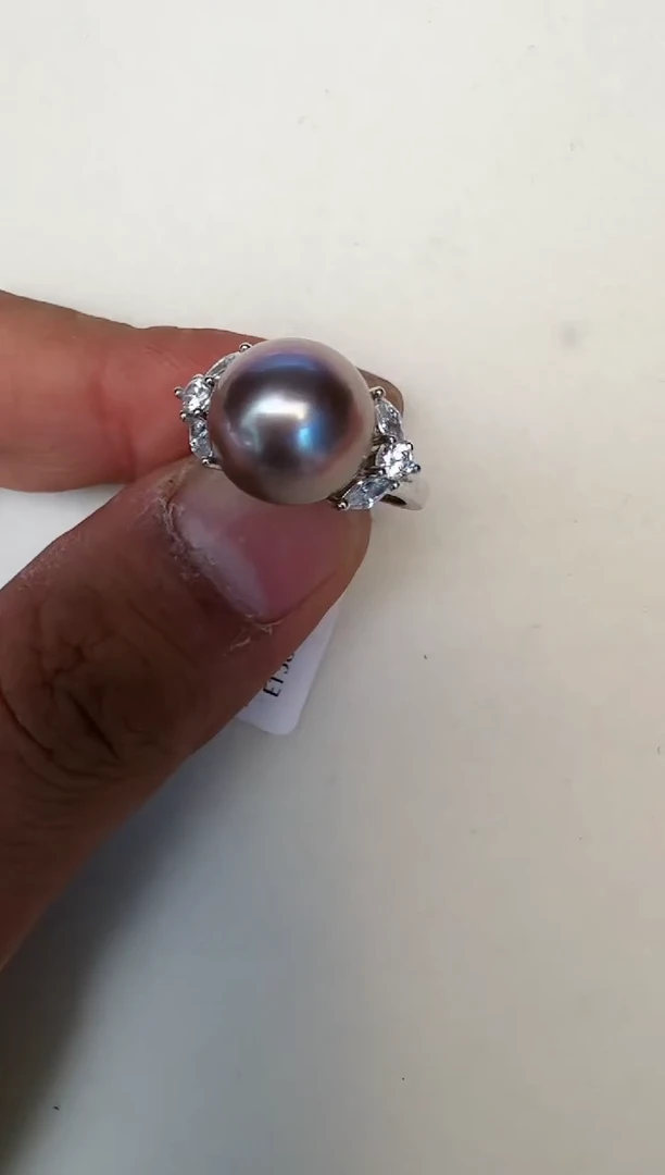 海水珍珠银S925镶嵌戒指戒指