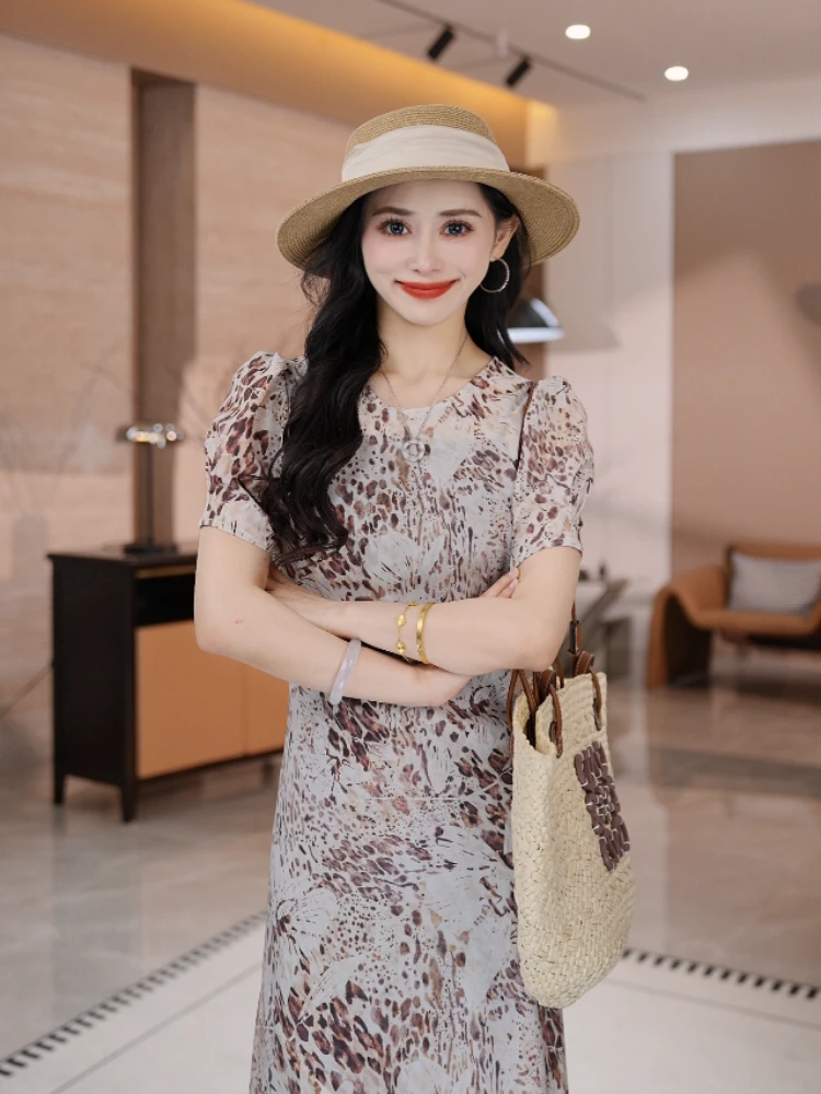 【缪斯女神】45°斜裁气质显瘦连衣裙女夏松弛感长裙-C2588