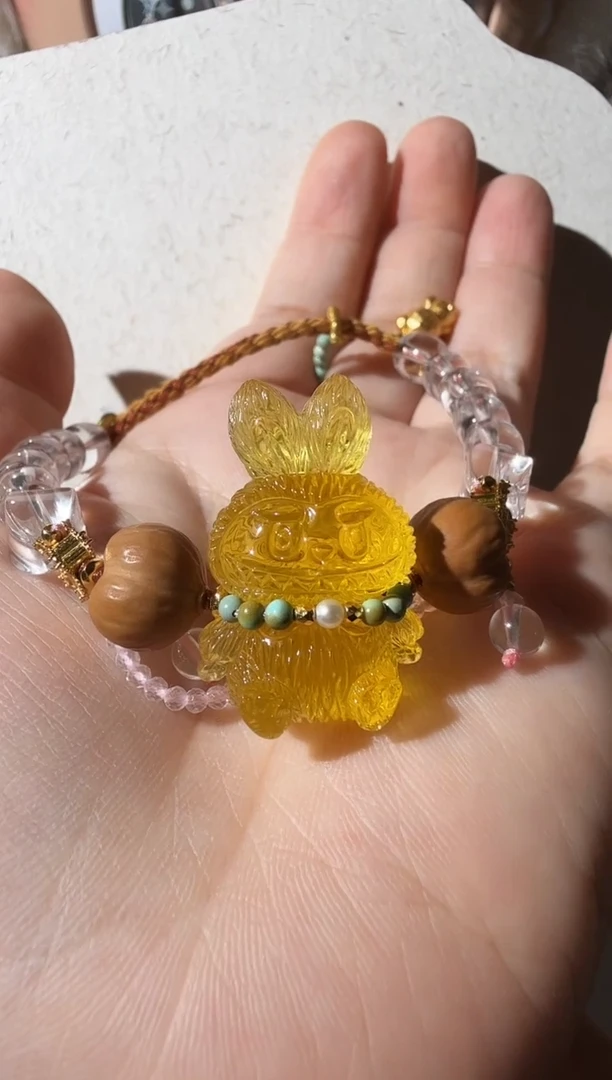 未镶嵌蜜蜡手链琥珀拉兔兔手链