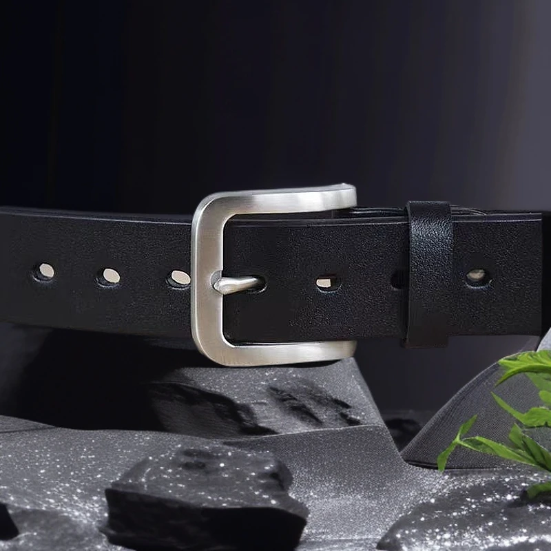 D字扣 针扣 不锈钢百搭纯手工制作牛皮腰带男士真牛皮皮带时尚