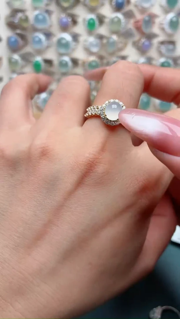 银S925镶嵌戒指翡翠.