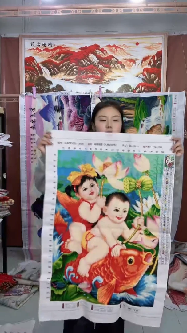 棉年画娃娃十字绣