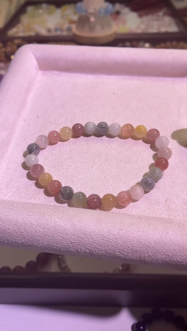 未镶嵌手串水晶3号彩兔毛福利价！！