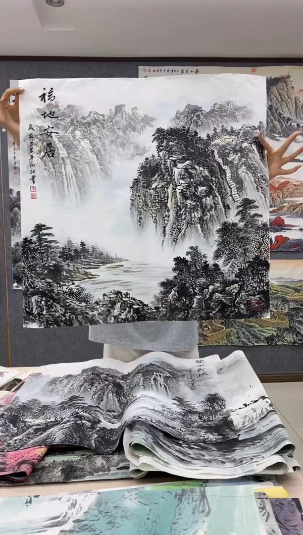 国画福利！沈泳江手绘 四尺斗方68*68cm