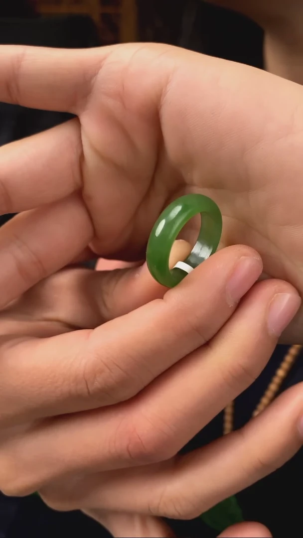 【闪购商品】和田玉碧玉7号矿戒圈未镶嵌【玉道侠侣】