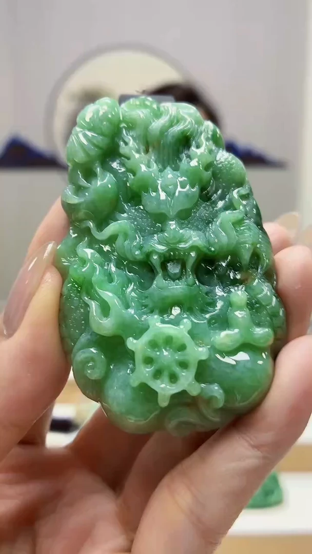 未镶嵌定制翡翠5160MM-毛货挂件29