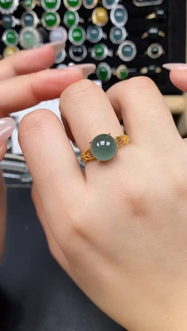 银S925镶嵌戒指翡翠63859