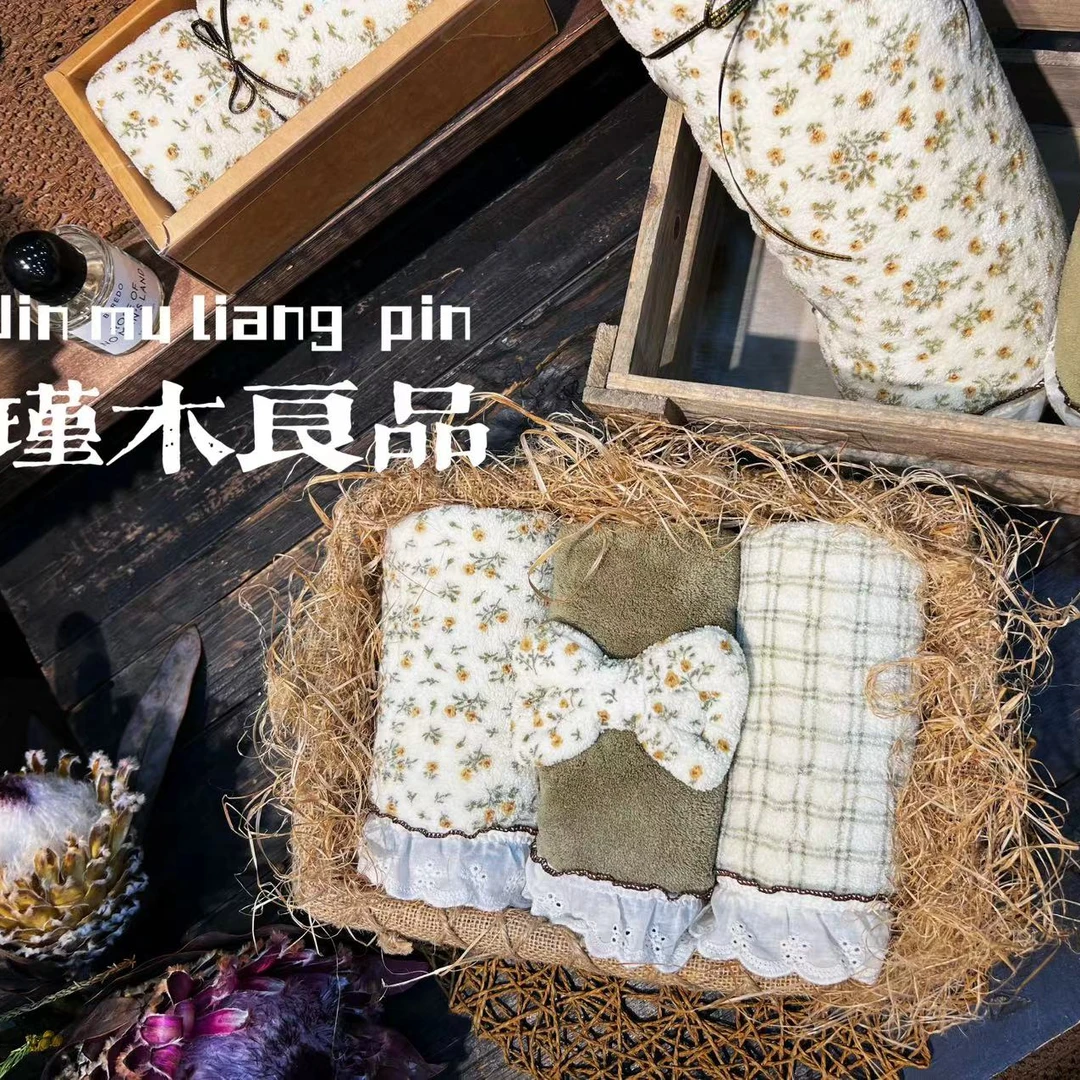 【小清新3条装】35/75加大加厚可爱刺绣珊瑚绒毛巾面斤