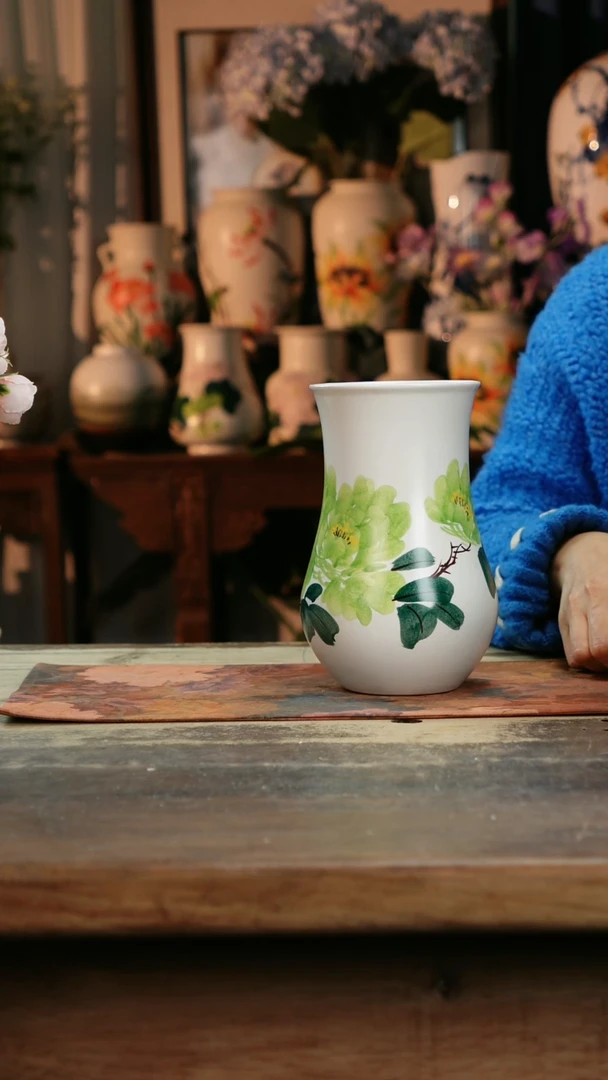 【闪购商品】瓷片景德镇纯手工釉下彩精品花瓶