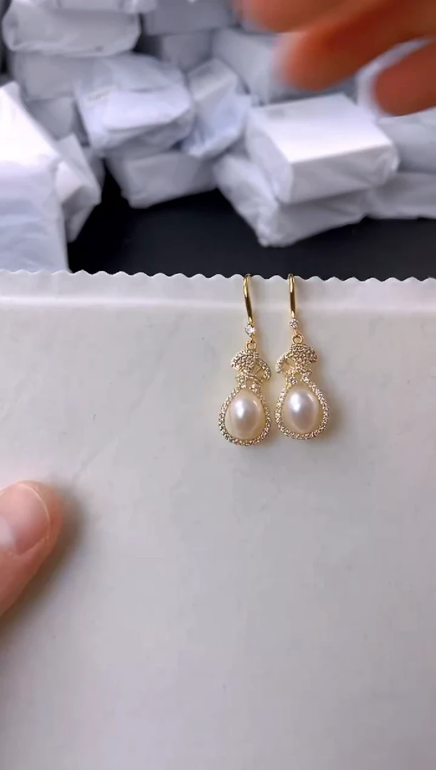 未镶嵌耳饰淡水珍珠ed1060