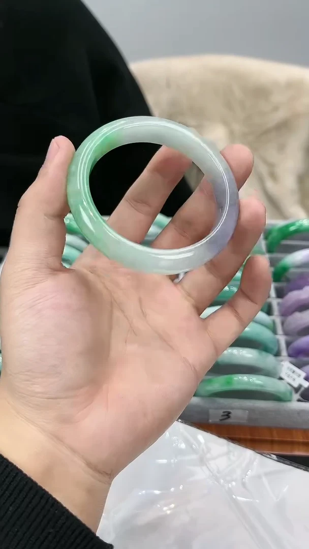 【闪购商品】砖雕s78春带彩手镯 圈口57.1