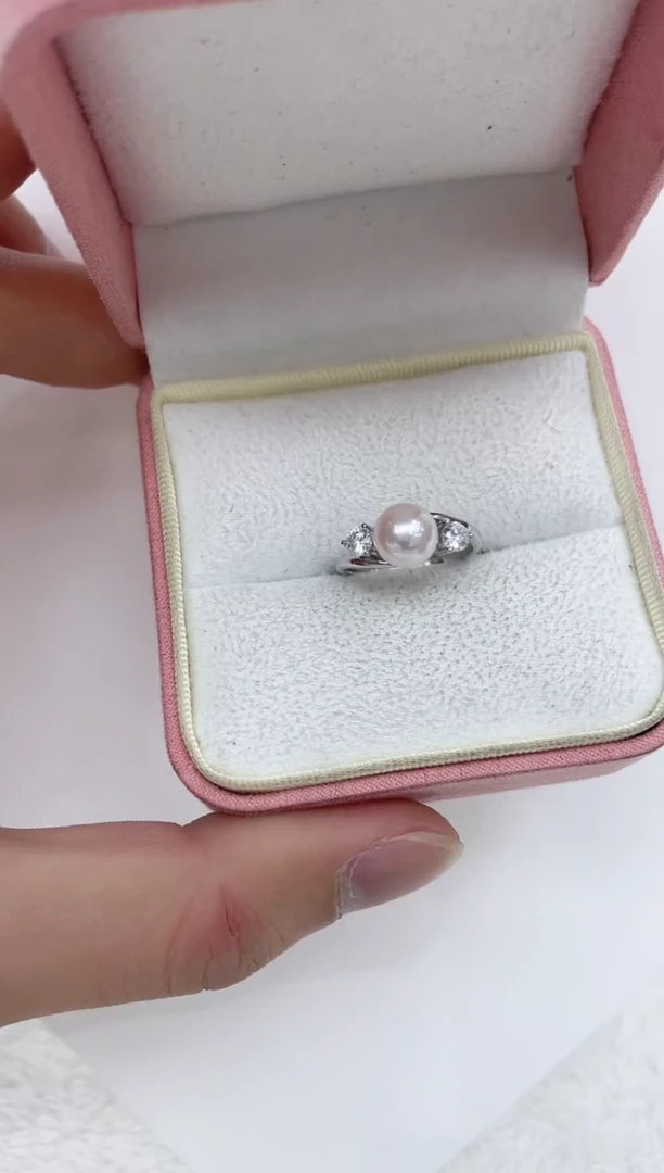 【闪购商品】海水珍珠戒指银S925镶嵌海水珍珠戒指