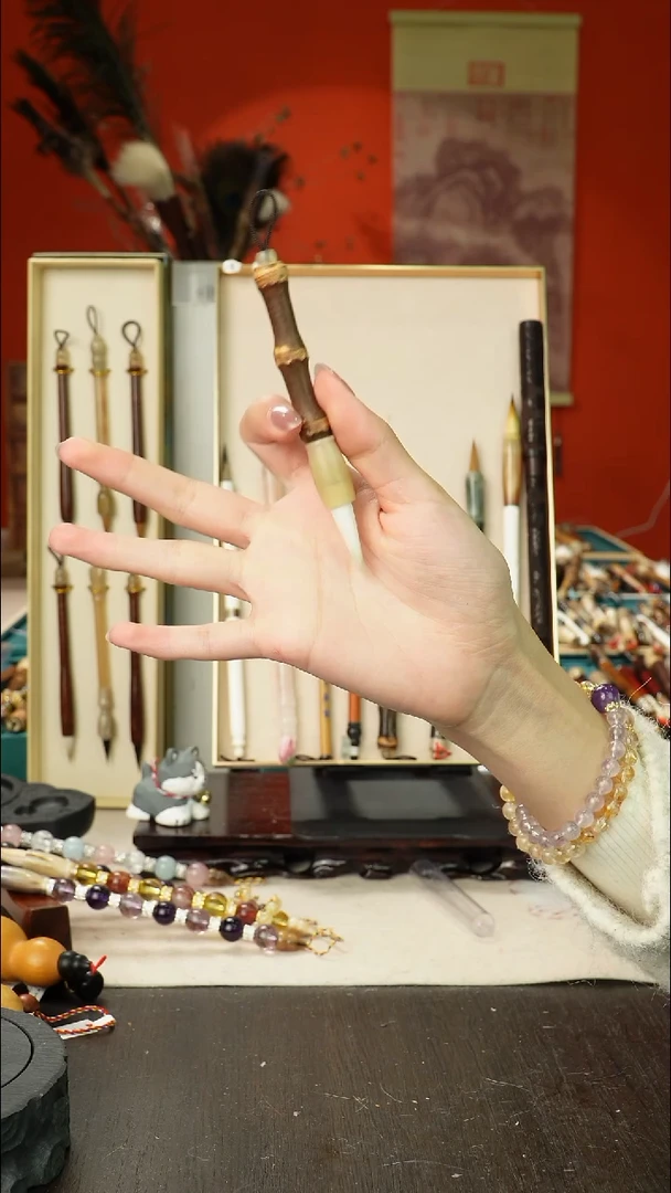 75号孤品高货毛笔链接 清水试笔 蘸墨不退