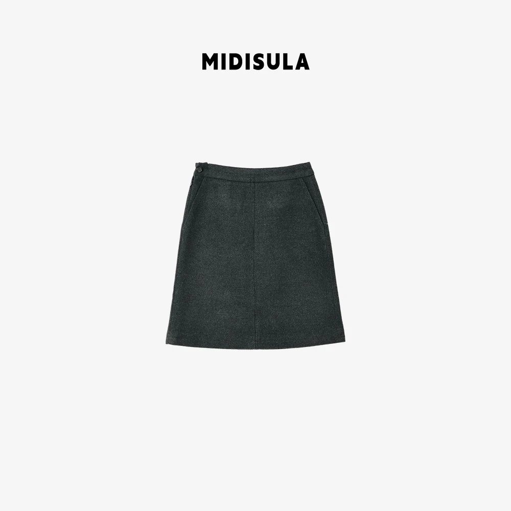 MDSL·时尚洋气高腰遮胯显瘦复古开叉A字包臀半身裙#02259