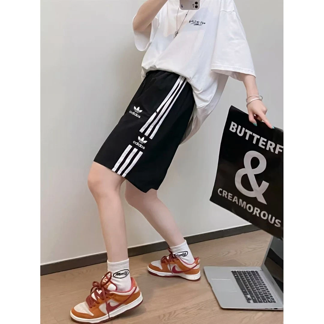 【商场撤柜】夏季速干短裤情侣款刺绣五分裤透气ins跑步运动裤