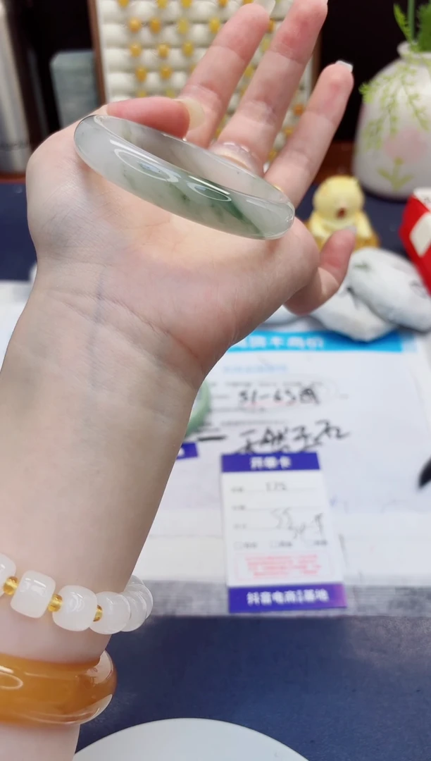 未镶嵌手镯石英质玉175-天山翠-圈口55
