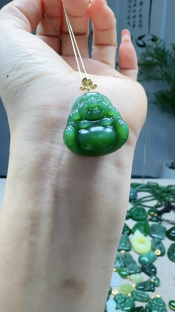 吊坠(不含链)18K金镶嵌和田玉1