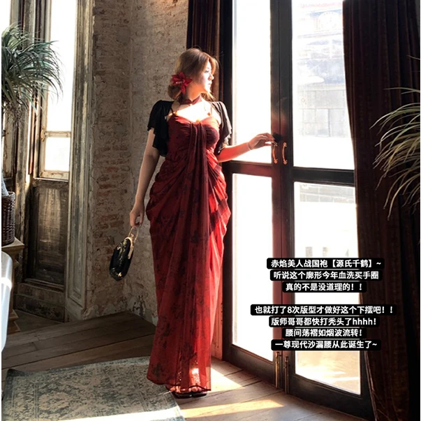 安妮不火【开衫源氏千鹤】设计师款后妈裙新款气质显瘦A251C0097
