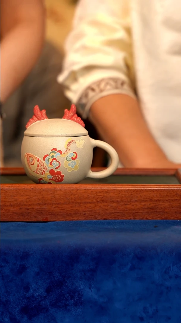 紫砂 宜兴紫砂 TZP 白  龙杯