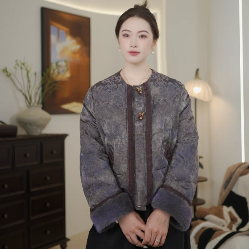 Ziou/子欧新款韩版时尚百搭宽松保暖水貂鹅绒羽绒服休闲冬季