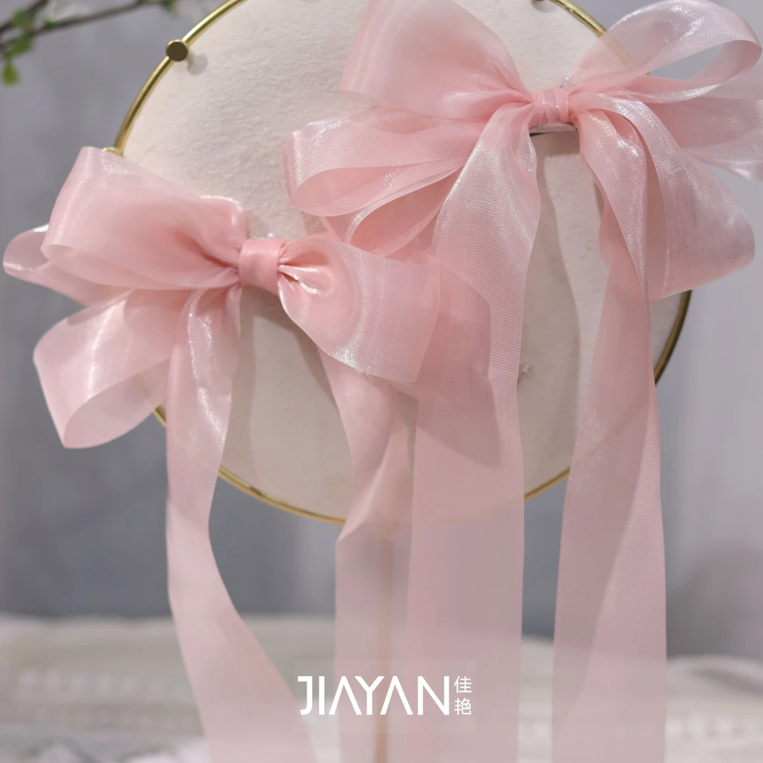 3112多层缎面飘带蝴蝶结发夹新款公主头丝带发饰